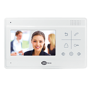 indoor video door phone station designed for use with one or two outdoor doorbell/camera units