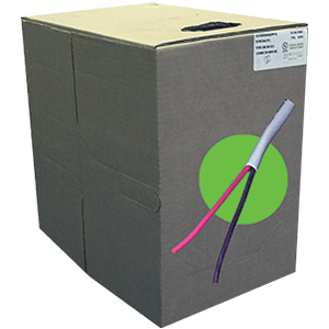 Stranded multi-conductor copper wire in bulk spools of 1000-feet in easy-to-pull cardboard boxes