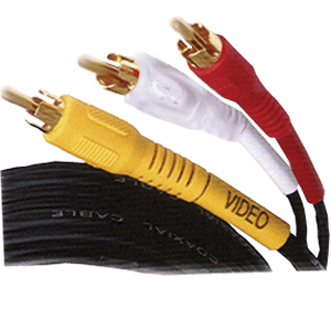  color coded cables for mono or stereo sound, RCA connectors