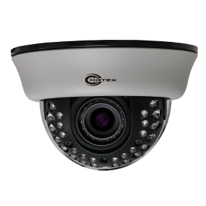 Waterproof (IP68) CCTV with a 1/3" CCD video sensor and GEN III image processer. Hardened dome with anti-tamper features.