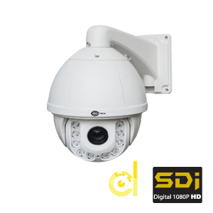  premium quality outdoor security PTZ dome has a 2 megapixel image sensor and megapixel rated zoom lens
