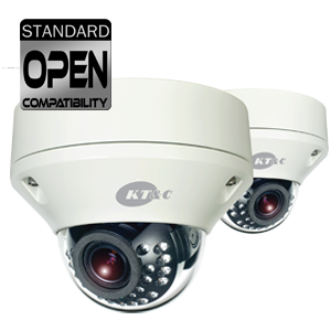 Rugged Dome Style KT-c2DR28V12IRN with a 1.3 Megapixel cmos video sensor cctv 1080p HD-TVI with IR IP66 weather rating