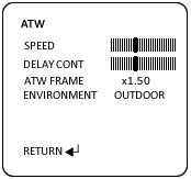 menu options for the OSD for COR-553HD full size security camera